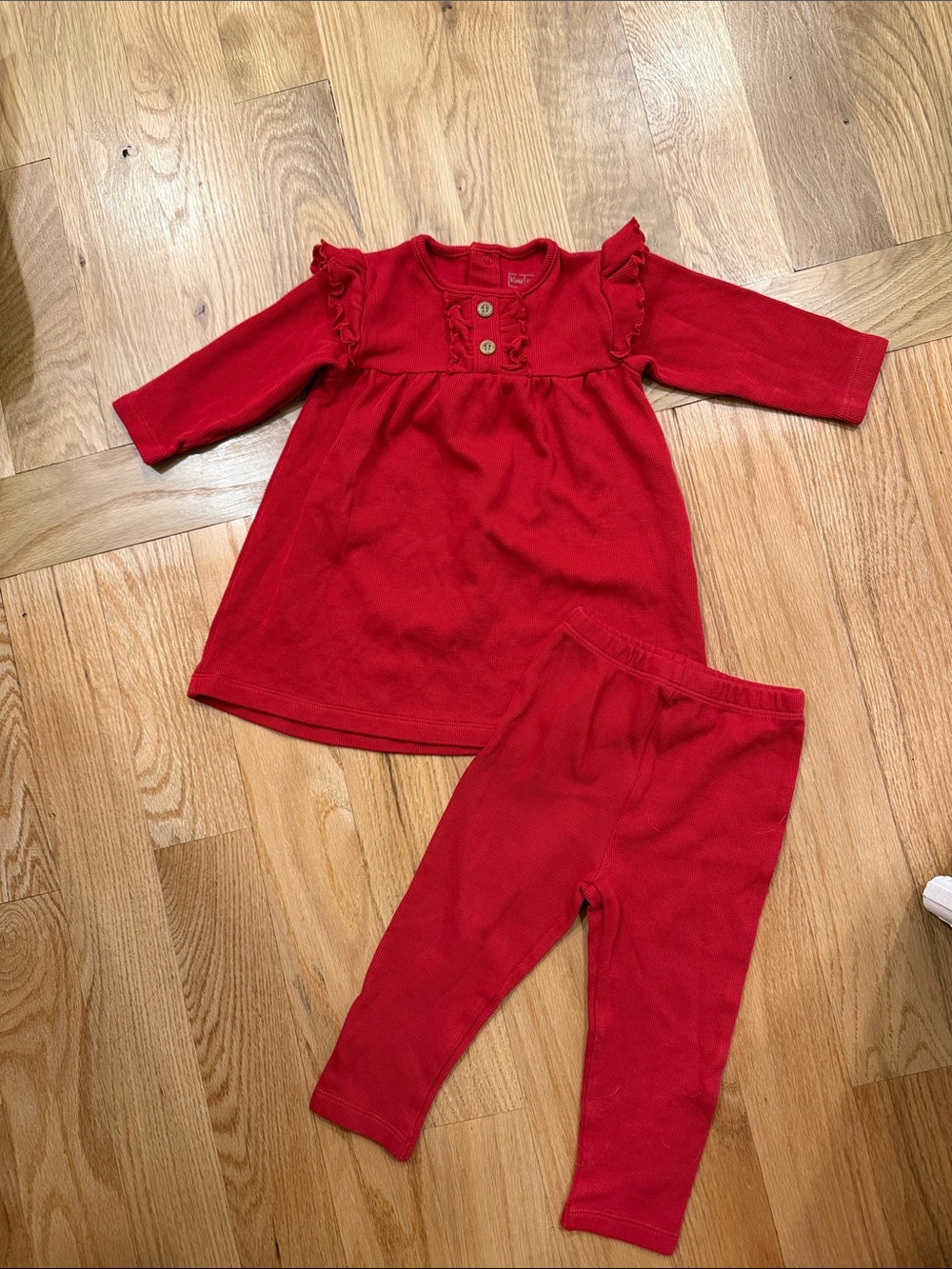Kissy Kissy Red Baby Dress & Leggings Set, 18-24mo